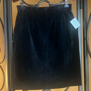 LORD & TAYLOR Black Suede Skirt